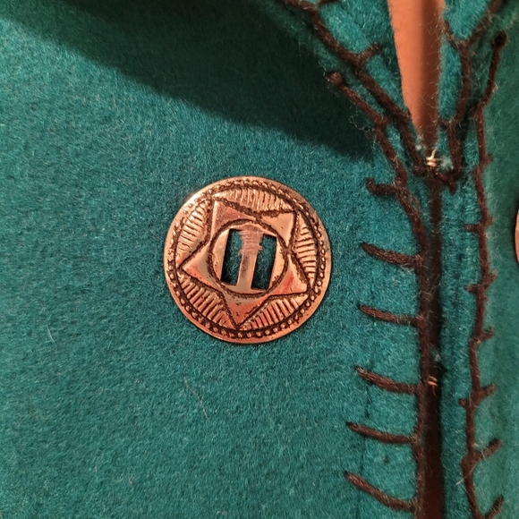 Vintage 80's Side Saddle western cowgirl ranch wool vest SMALL - Picture 6 of 8